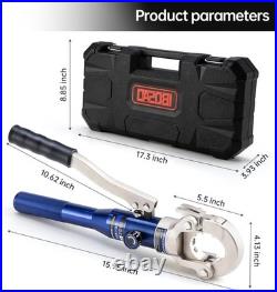 Copper Pipe Crimping Tool Set with Pipe Cutter Ergonomic Grip & Rotatable Head