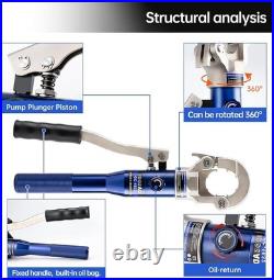 Copper Pipe Crimping Tool Set with Pipe Cutter Ergonomic Grip & Rotatable Head