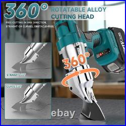 Cordless Sheet Metal Cutter, Metal Cutting Shears with 2×4.0Ah Battery, 360° Piv