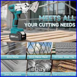 Cordless Sheet Metal Cutter, Metal Cutting Shears with 2×4.0Ah Battery, 360° Piv