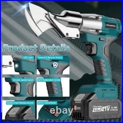 Cordless Sheet Metal Cutter, Metal Cutting Shears with 2×4.0Ah Battery, 360° Piv