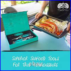 Crab & Lobster Seafood Tool Set 2 Shell Crackers with Cutters & 4 Multi-Use Fo