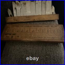 Cutter set lot STANLEY TOOLS 55 Plane #3 irons w slitter