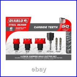 Diablo Tools Steel Demon Carbide Teeth Hole Cutter Set 6Pc Diablo Tools Steel Demon Carbide Teeth Hole Cutter Set 6Pc