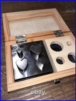 Disc Cutter Punch Tool 4 PC Heart Shaped Silver Metal In Wood Box Artisan Tools Disc Cutter Punch Tool 4 PC Heart Shaped Silver Metal In Wood Box Artisan Tools