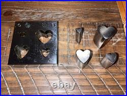 Disc Cutter Punch Tool 4 PC Heart Shaped Silver Metal In Wood Box Artisan Tools Disc Cutter Punch Tool 4 PC Heart Shaped Silver Metal In Wood Box Artisan Tools