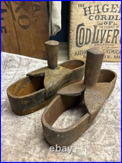 Early Antique Iron Cobbler Shoe Maker Sole Cutter Leather Punch Tool Set Boot