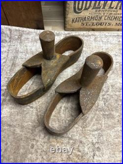 Early Antique Iron Cobbler Shoe Maker Sole Cutter Leather Punch Tool Set Boot