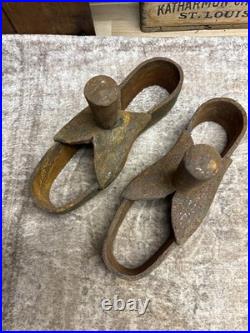 Early Antique Iron Cobbler Shoe Maker Sole Cutter Leather Punch Tool Set Boot