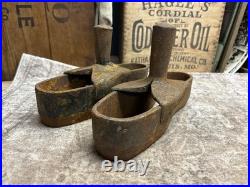 Early Antique Iron Cobbler Shoe Maker Sole Cutter Leather Punch Tool Set Boot