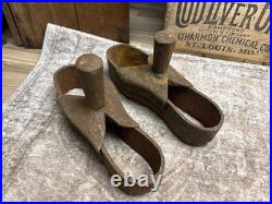 Early Antique Iron Cobbler Shoe Maker Sole Cutter Leather Punch Tool Set Boot
