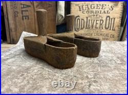 Early Antique Iron Cobbler Shoe Maker Sole Cutter Leather Punch Tool Set Boot