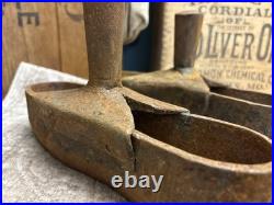 Early Antique Iron Cobbler Shoe Maker Sole Cutter Leather Punch Tool Set Boot