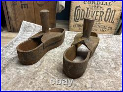 Early Antique Iron Cobbler Shoe Maker Sole Cutter Leather Punch Tool Set Boot