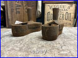 Early Antique Iron Cobbler Shoe Maker Sole Cutter Leather Punch Tool Set Boot