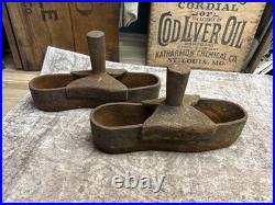 Early Antique Iron Cobbler Shoe Maker Sole Cutter Leather Punch Tool Set Boot