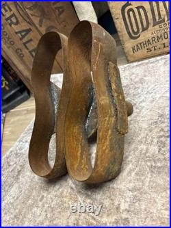 Early Antique Iron Cobbler Shoe Maker Sole Cutter Leather Punch Tool Set Boot
