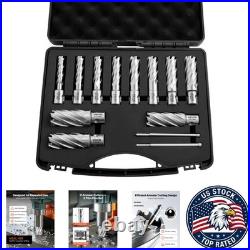 Efficient Metalworking Tool 13-Piece Annular Cutter Set with Smooth Chip Flow