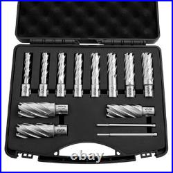 Efficient Metalworking Tool 13-Piece Annular Cutter Set with Smooth Chip Flow