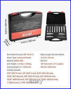 Efficient Metalworking Tool 13-Piece Annular Cutter Set with Smooth Chip Flow