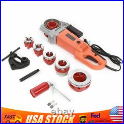 Electric Pipe Cutter Kit Pipe Threader Tool Set Threading Machine & 6 Dies