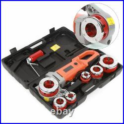 Electric Pipe Cutter Kit Pipe Threader Tool Set Threading Machine & 6 Dies Electric Pipe Cutter Kit Pipe Threader Tool Set Threading Machine & 6 Dies