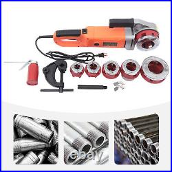 Electric Pipe Cutter Kit Pipe Threader Tool Set Threading Machine & 6 Dies