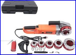 Electric Pipe Cutter Kit Pipe Threader Tool Set Threading Machine & 6 Dies