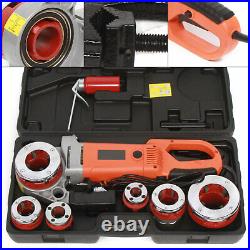 Electric Pipe Cutter Kit Pipe Threader Tool Set Threading Machine & 6 Dies