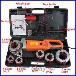 Electric Pipe Cutter Kit Pipe Threader Tool Set Threading Machine & 6 Dies