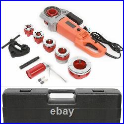 Electric Pipe Cutter Kit Pipe Threader Tool Set Threading Machine & 6 Dies