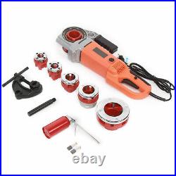 Electric Pipe Cutter Kit Pipe Threader Tool Set Threading Machine & 6 Dies