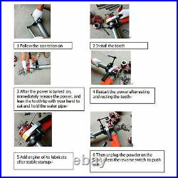 Electric Pipe Cutter Kit Pipe Threader Tool Set Threading Machine & 6 Dies Electric Pipe Cutter Kit Pipe Threader Tool Set Threading Machine & 6 Dies