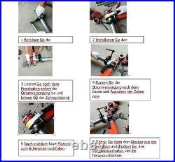 Electric Pipe Threader Machine Portable Pipe Cutter Tool Set With Six Dies