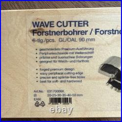 Fisch Wave Cutter Forstner Drill Bit Set, 6-Piece Metric Woodworking Tool Set