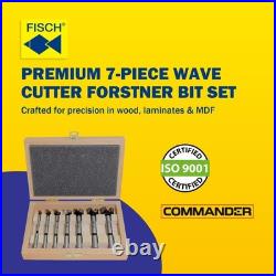 Fisch Wave Cutter Forstner Drill Bit Set, 7-Piece Metric Woodworking Tool Set