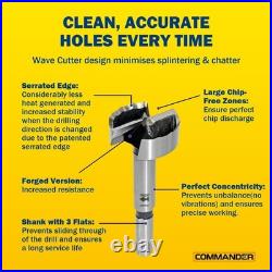 Fisch Wave Cutter Forstner Drill Bit Set, 7-Piece Metric Woodworking Tool Set