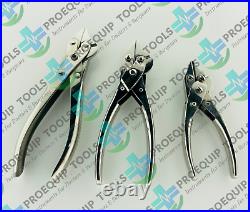 Flat Nosed Parallel Pliers With Cutter 3pcs Set Surgical Orthopedic Instruments