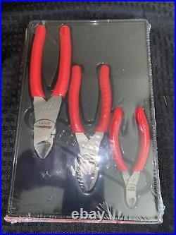 For Snap On Tools NEW 3 Piece RED Cutter Pliers Set PL803A