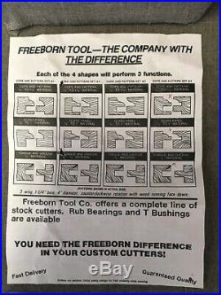 Freeborn Tool Co. Tantung Tipped Shaper Cutters Cope And Pattern Set