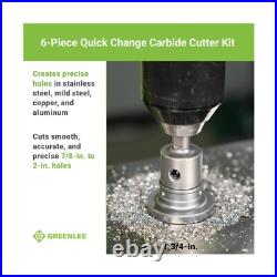 Greenlee 660 6-Piece Quick Change Carbide-Tipped Hole Cutter Set, 7/8 2 Greenlee 660 6-Piece Quick Change Carbide-Tipped Hole Cutter Set, 7/8 2