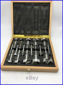 Grizzly Forstner 1/4 Inch to 2-1/8 Inch Wave Cutter 16 Piece Drill Bit Set Box