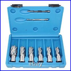 HSS Annular Cutter Set with R8 to 3/4 Weldon Shank Adapter for Milling