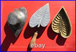HUGE Rare Vintage Millinery Leaf Tool Mold Bronze Antique Cutter SET #23