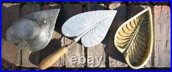 HUGE Rare Vintage Millinery Leaf Tool Mold Bronze Antique Cutter SET #23