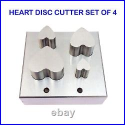 Heart Shape Disc Cutter Set of 4 Different Sizes Jewelery Making Tool Die
