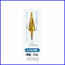 Hex Titanium Step Cone Drill Bit Hole Cutter HSS4241 Set Tool With Pouch