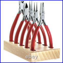 Horotec MSA11.859 Pliers / Cutter Set of 5 On Wooden Stand Watchmaker Tool