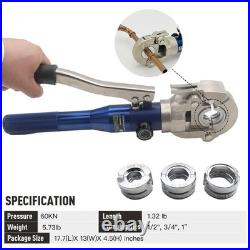 Hydraulic Copper Press Tool 1/2 3/4 1 Jaw Crimper Pliers & Pipe Cutter Set