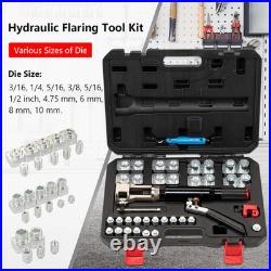 Hydraulic Flaring Tool Kit, Universal Brake Flaring Tool Set with Tubing Cutter